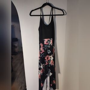 Floral Black and Pink Women's Dress #250